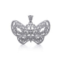 Your wings are ready to fly! ~ Celtic Knotwork Butterfly Sterling Silver Pendant TPD4119