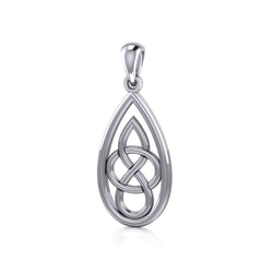 Teardrop Celtic Knotwork Sterling Silver Pendant TPD4197 | Pendant | Wiccan Center