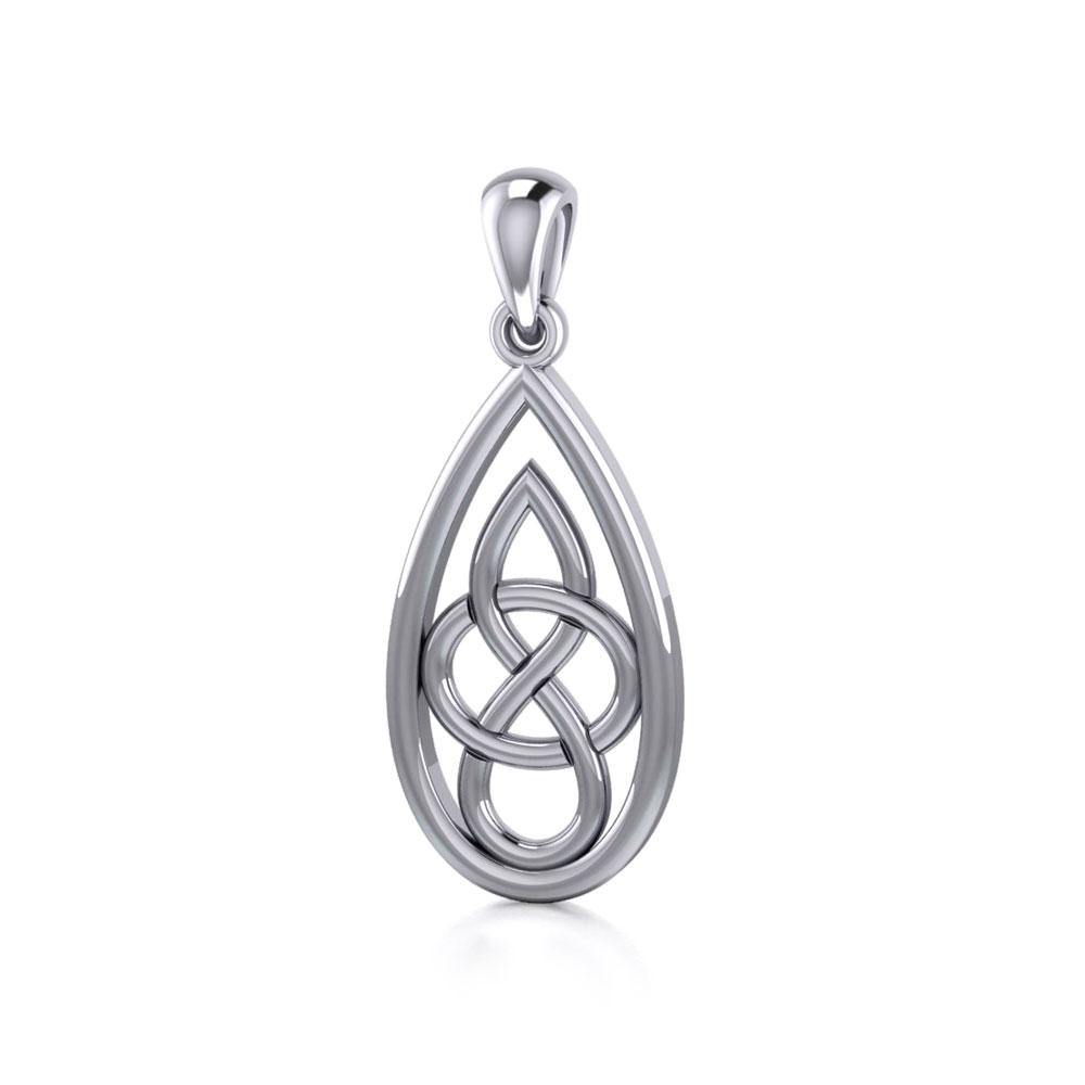 Teardrop Celtic Knotwork Sterling Silver Pendant TPD4197