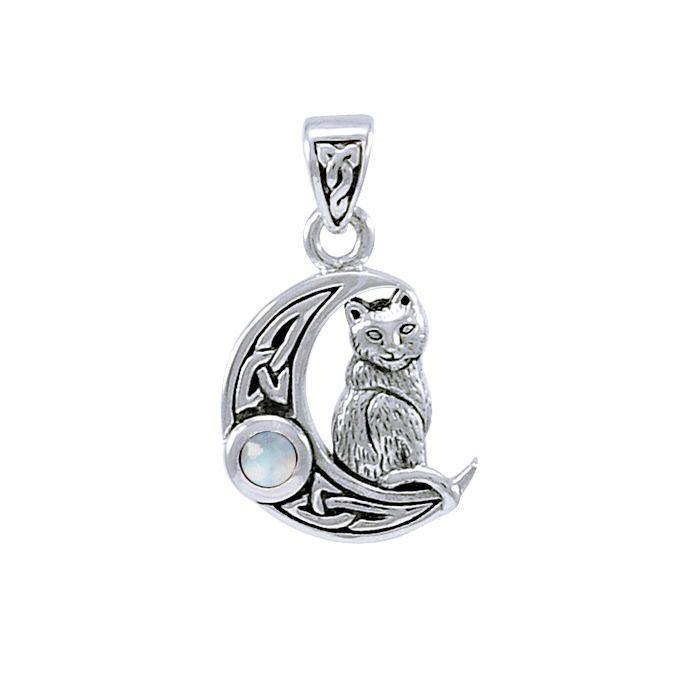 Celtic Moon Cat Pendant TPD4289 | Pendant | Wiccan Center
