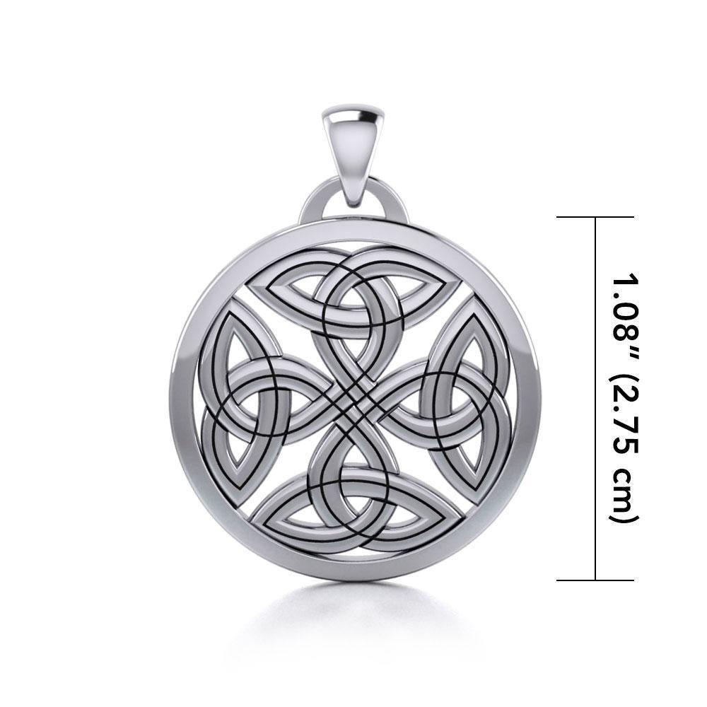Celtic Trinity Quaternary Knot Sterling Silver Pendant TPD4631