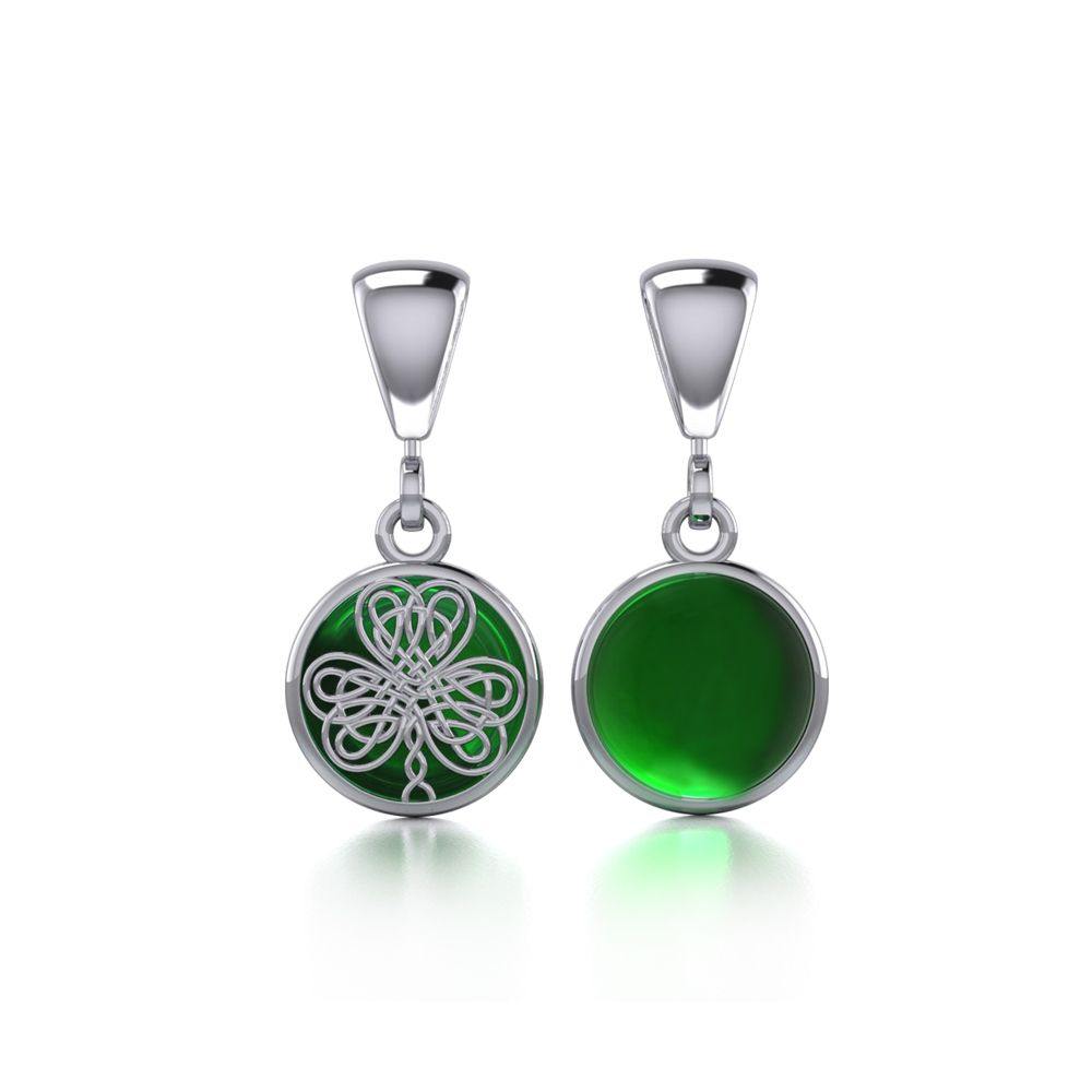 Celtic Knotwork Shamrock Sterling Silver Flip Pendant TPD481