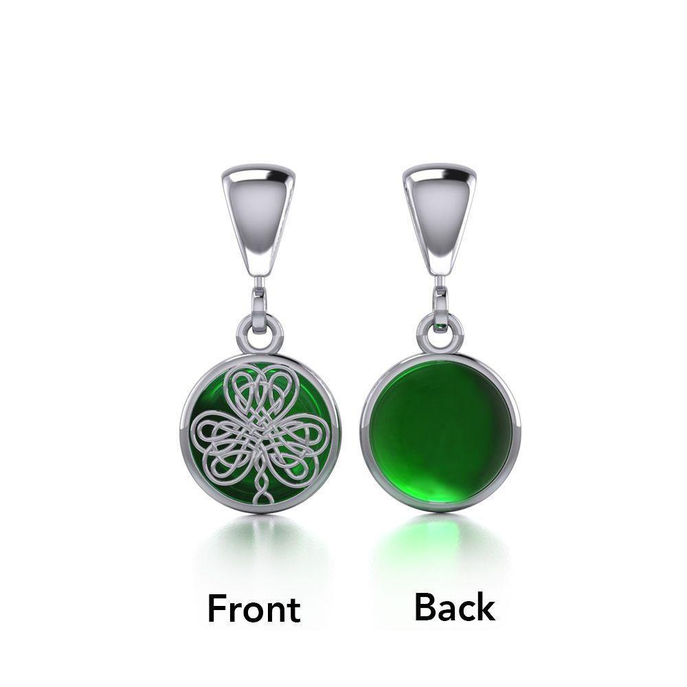 Celtic Knotwork Shamrock Sterling Silver Flip Pendant TPD481