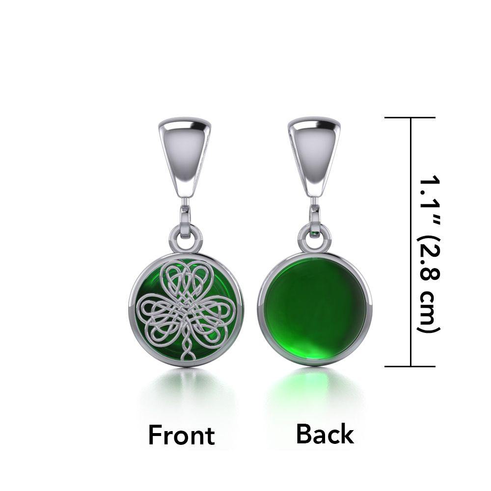 Celtic Knotwork Shamrock Sterling Silver Flip Pendant TPD481