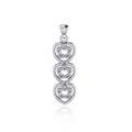 Celtic Knotwork Heart Sterling Silver Pendant with Gemstone TPD5053