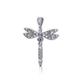 Spiritual Dragonfly Sterling Silver Pendant with Chakra Gems TPD5055