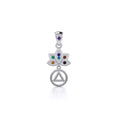 Lotus Recovery Chakra Sterling Silver Pendant with Gemstones TPD5094