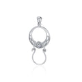 Celtic Claddagh Sterling Silver Charm Holder Pendant TPD5099