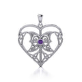 Celtic Triple Goddess Love Peace Sterling Silver Pendant with Gemstone TPD5105