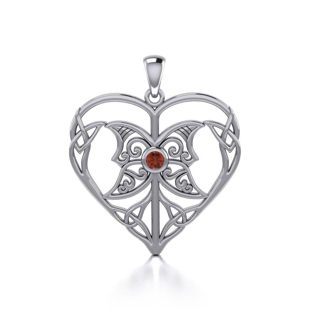 Celtic Triple Goddess Love Peace Sterling Silver Pendant with Gemstone TPD5105 | Pendant | Wiccan Center