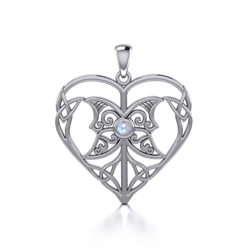 Celtic Triple Goddess Love Peace Sterling Silver Pendant with Gemstone TPD5105 | Pendant | Wiccan Center