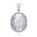 Beyond the dragon fierce presence -  Sterling Silver Pendant with Natural Clear Quartz TPD5122