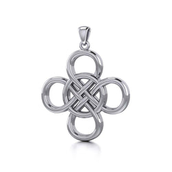 Celtic Four Point Infinity Knot Sterling Silver Pendant TPD5131 | Pendant | Wiccan Center