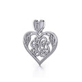 I LOVE YOU Monogramming Celtic Heart Silver Pendant TPD5195