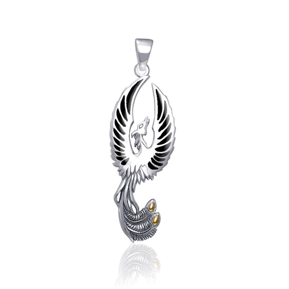 Phoenix Silver and 14K Gold Accent Pendant TPV2838