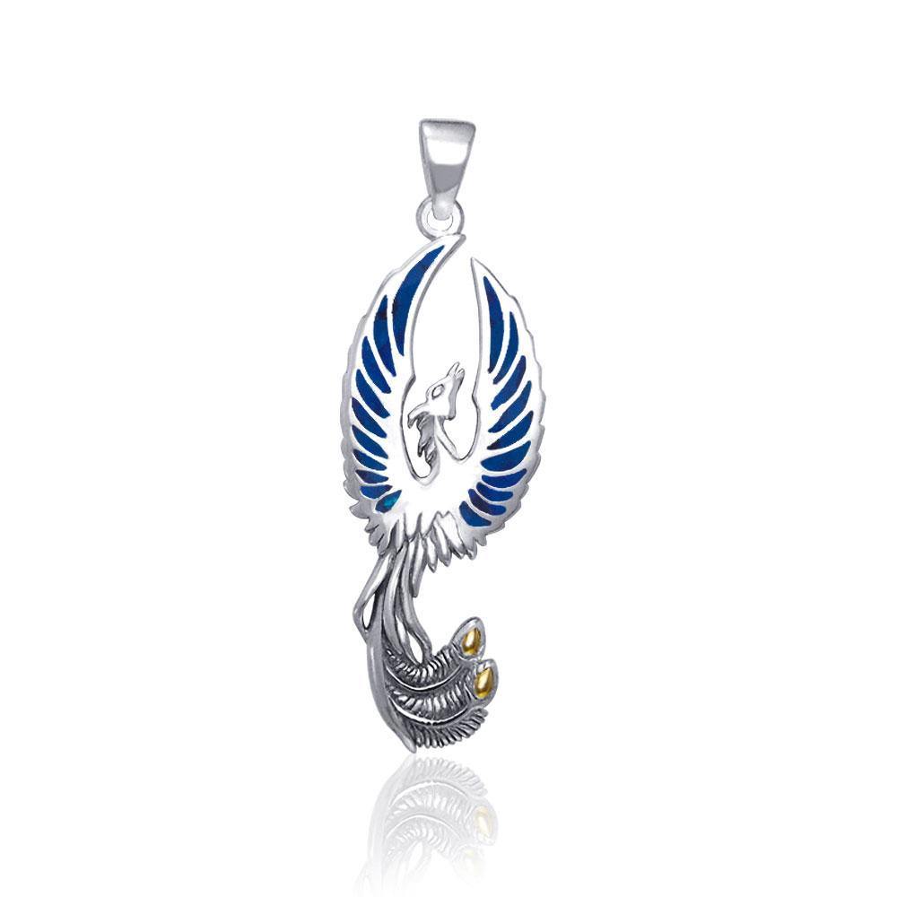Phoenix Silver and 14K Gold Accent Pendant TPV2838 | Pendant | Wiccan Center
