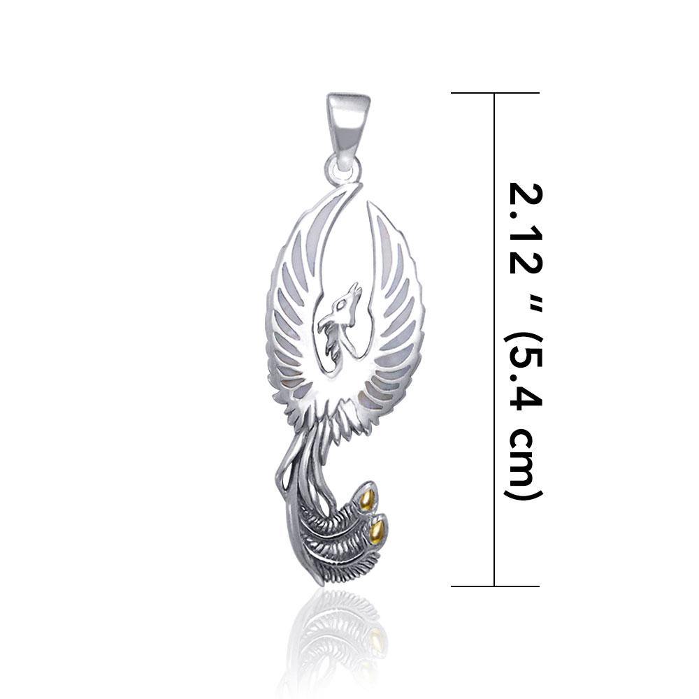 Phoenix Silver and 14K Gold Accent Pendant TPV2838