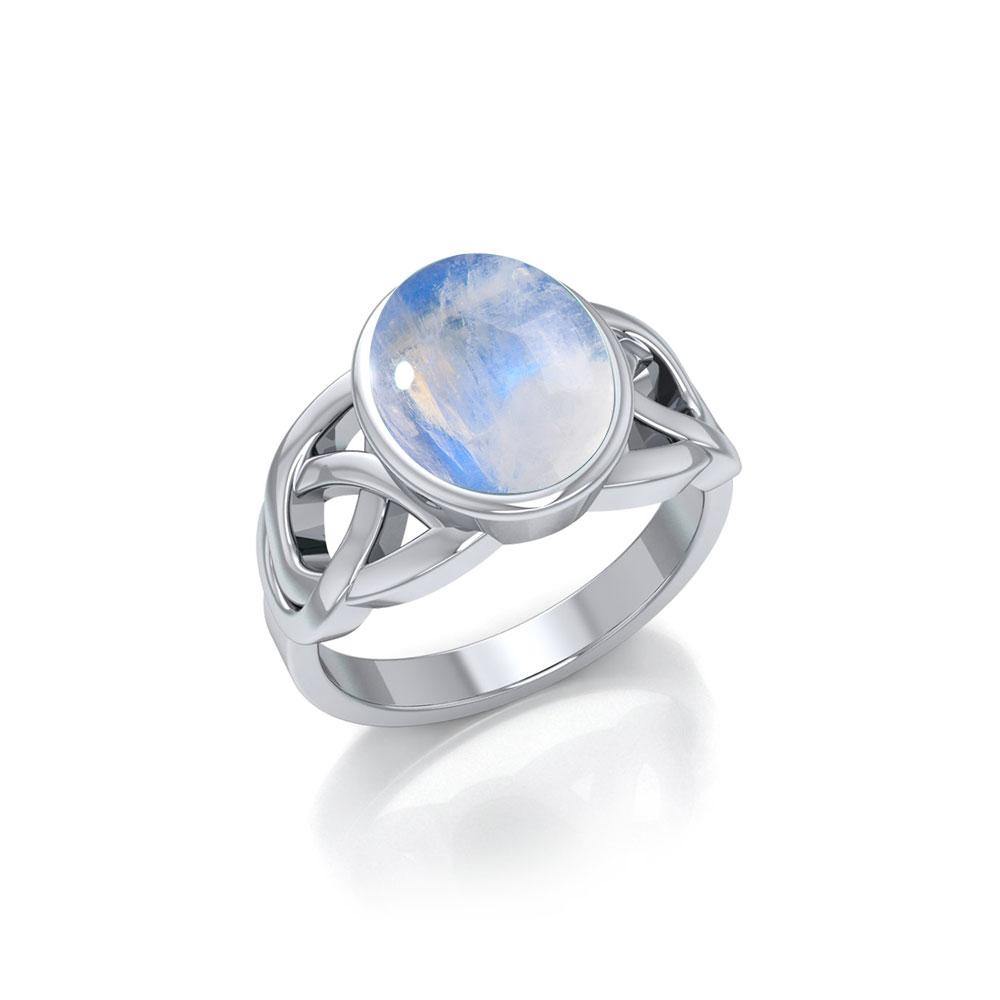 The eternity of life, nature and love ~ Celtic Knotwork Ring with a Gemstone centerpiece TR1858