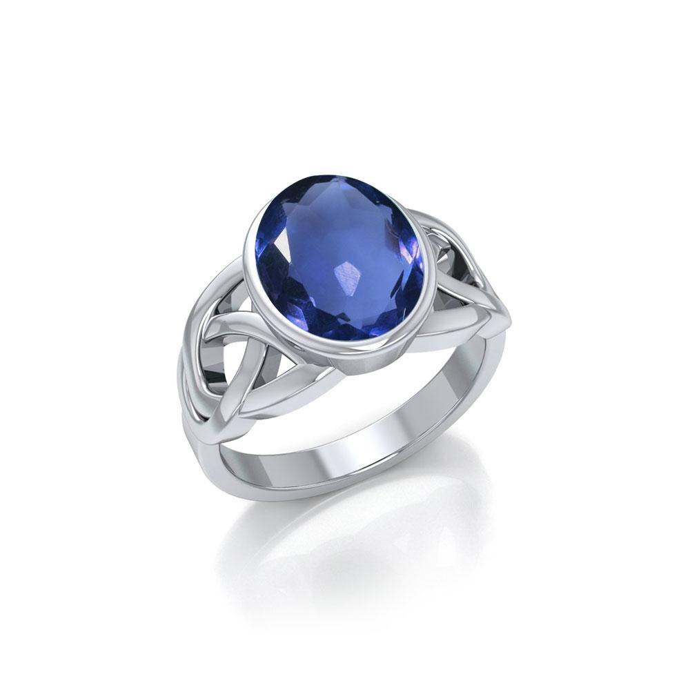 The eternity of life, nature and love ~ Celtic Knotwork Ring with a Gemstone centerpiece TR1858