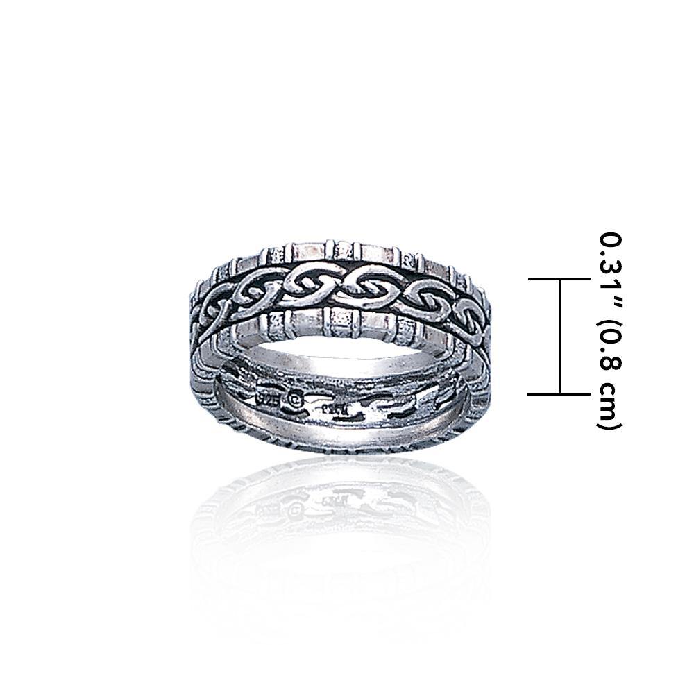 A Celtic symbol with no beginning and end ~ Knotwork Sterling Silver Ring TR3416