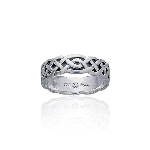 A humble and stylish accord ~ Celtic Knotwork Sterling Silver Ring TR360 | Ring | Wiccan Center