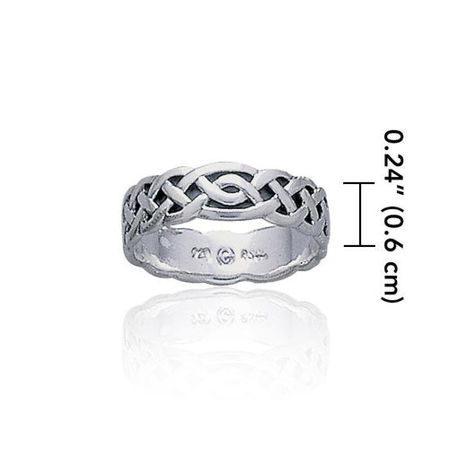 A humble and stylish accord ~ Celtic Knotwork Sterling Silver Ring TR360 | Ring | Wiccan Center