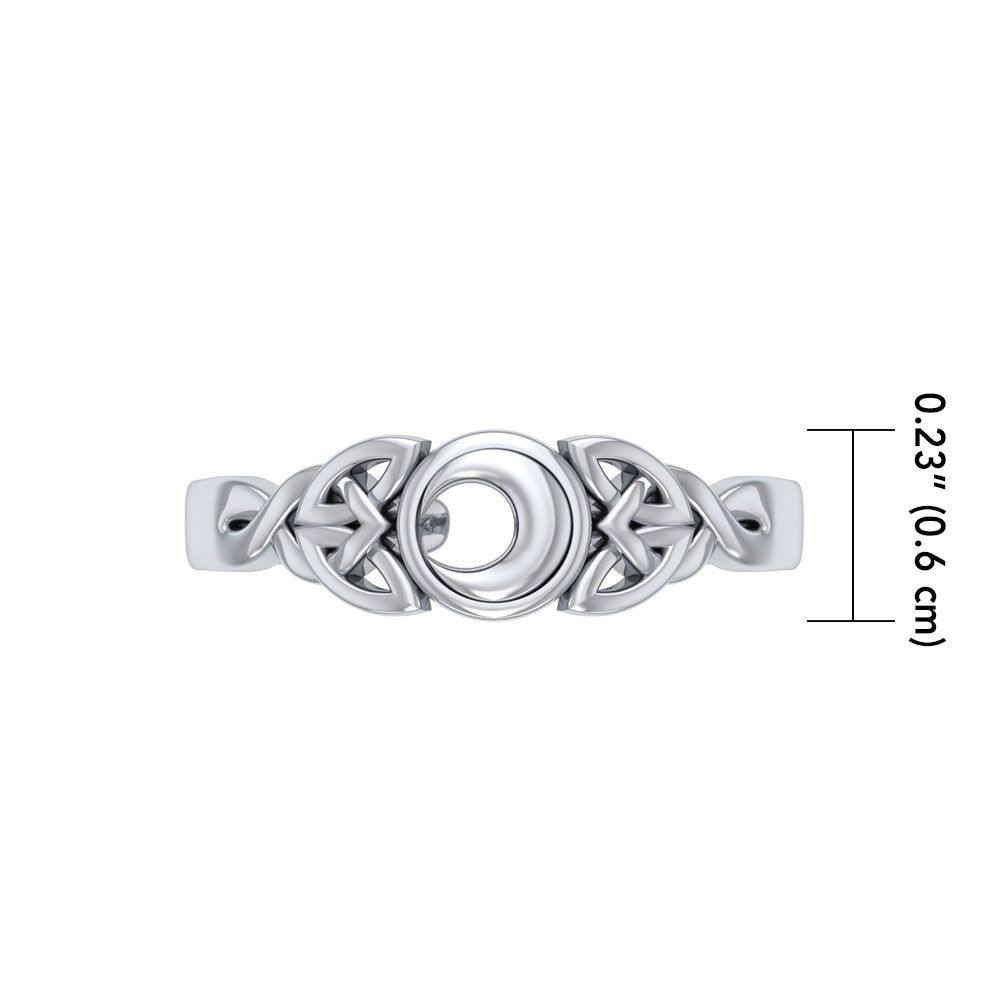 Celtic Knot Crescent Moon Sterling Silver Toe Ring TR3715