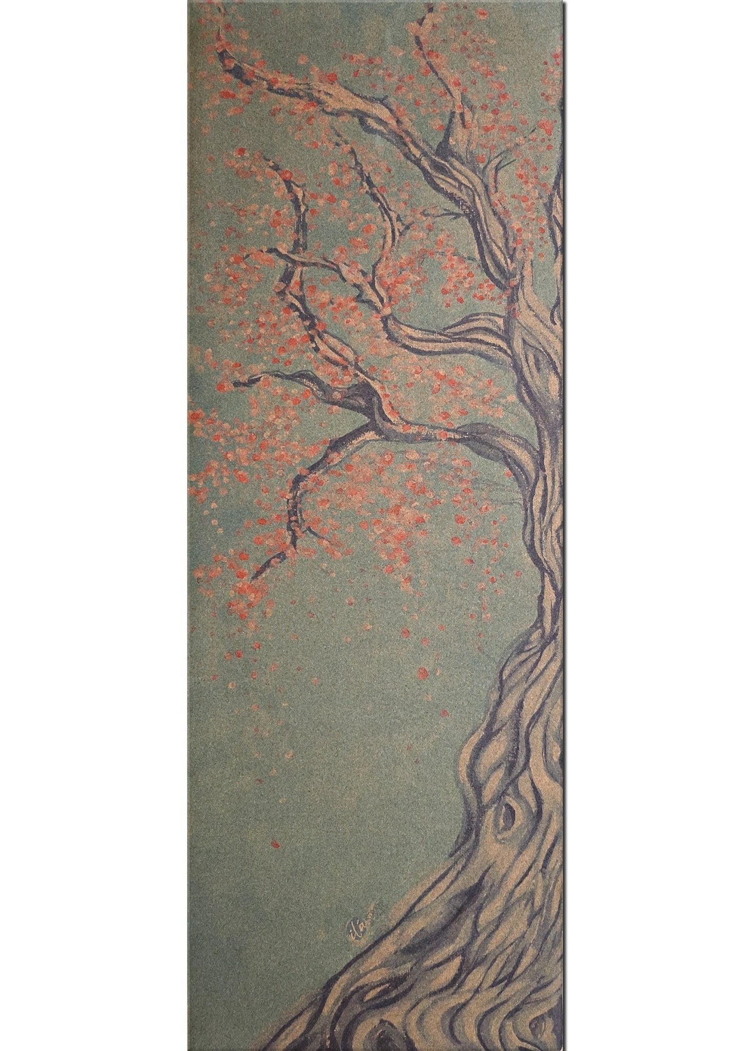 Tree Pose Cork Yoga Mat | Yoga Mat - Hand Painted | Wiccan Center