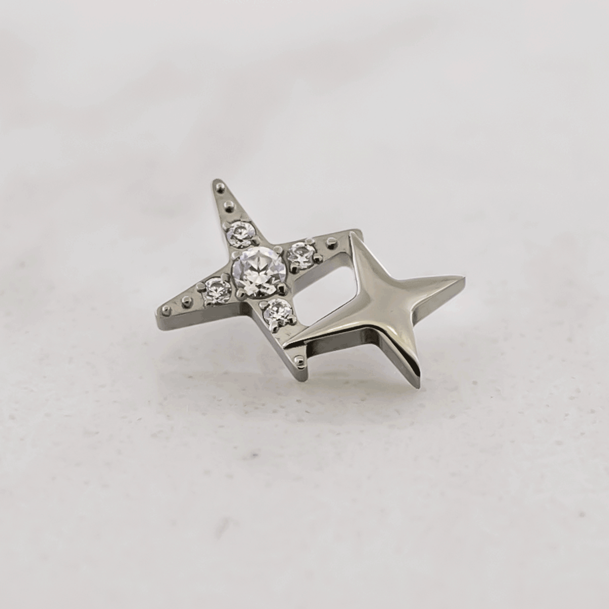 16G/18G Steel Internally Threaded End- Double Starburst | Body Jewelry | Wiccan Center