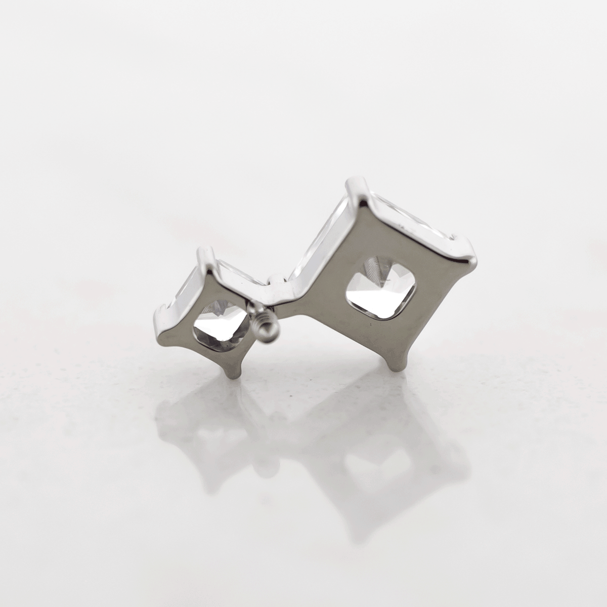 16G/18G Steel Internally Threaded End- Double Square | Body Jewelry | Wiccan Center