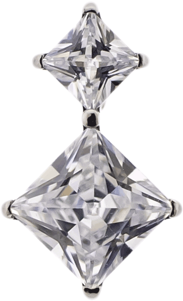 16G/18G Steel Internally Threaded End- Double Square | Body Jewelry | Wiccan Center