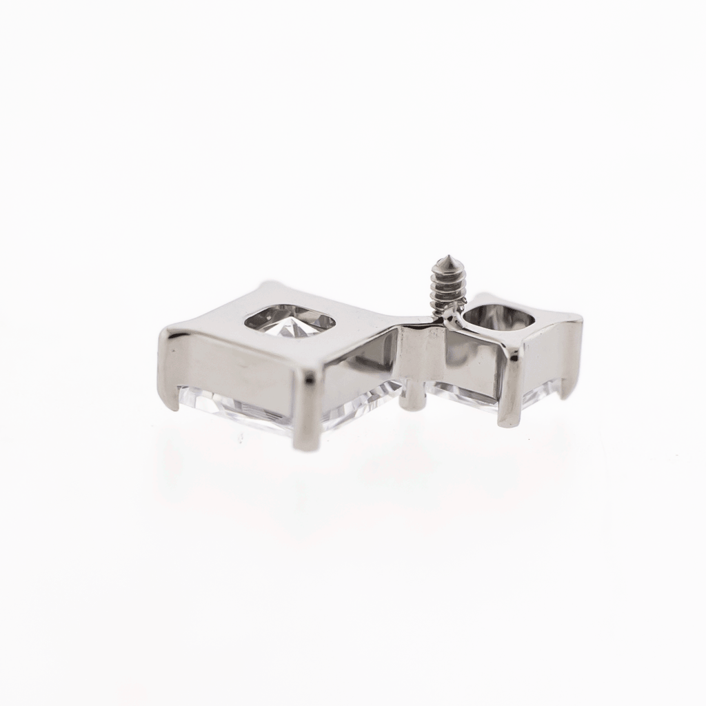 16G/18G Steel Internally Threaded End- Double Square | Body Jewelry | Wiccan Center