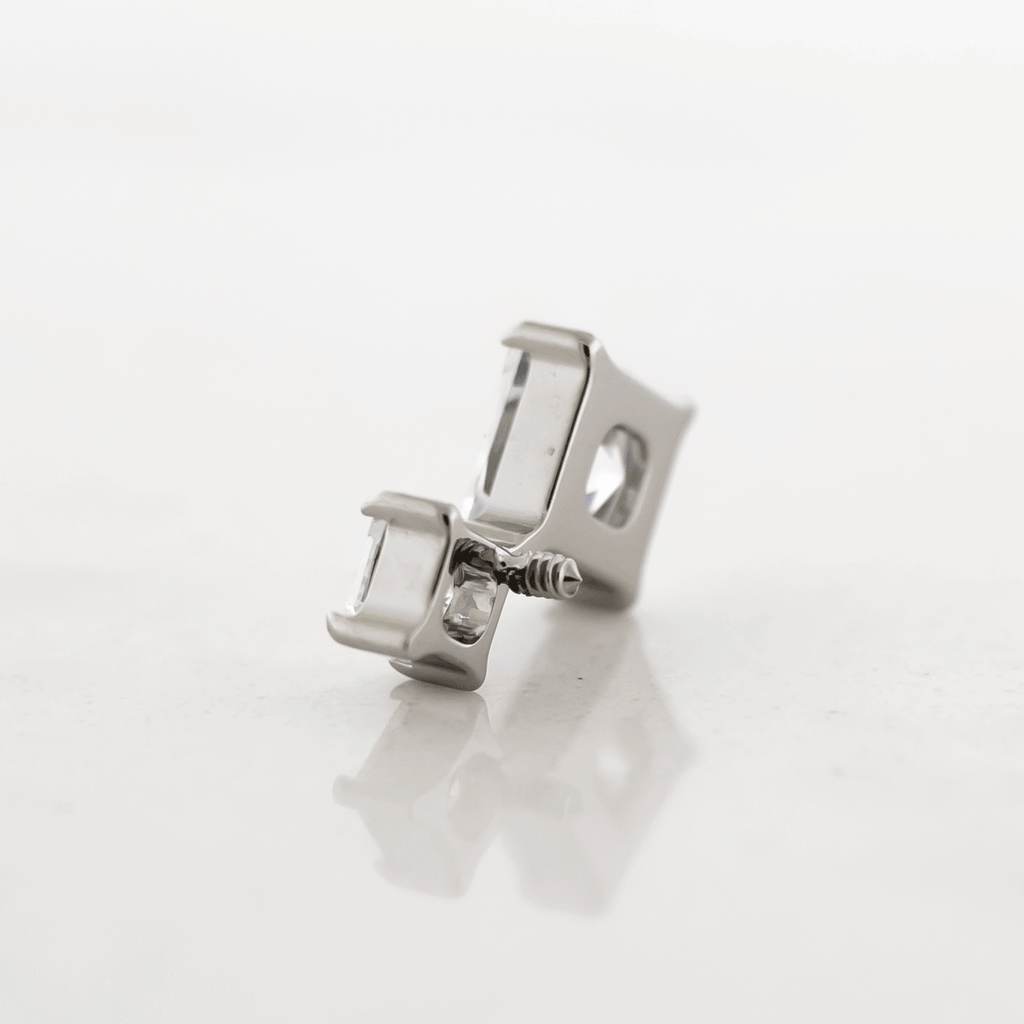16G/18G Steel Internally Threaded End- Double Square | Body Jewelry | Wiccan Center