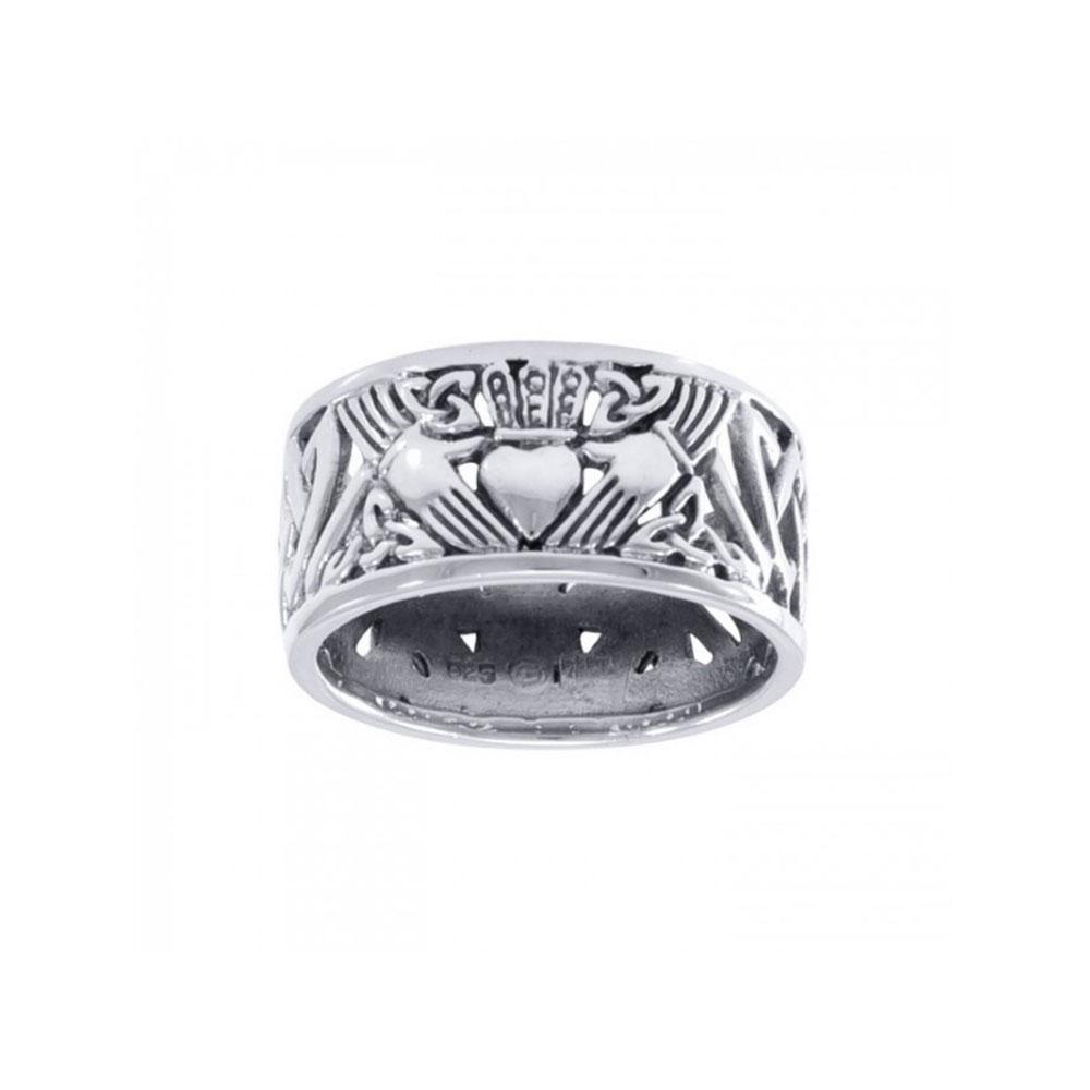 Celtic Claddagh Triquetra Sterling Silver Ring TRI002