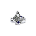 Celtic Mermaid Sterling Silver Ring with Gemstones TRI045