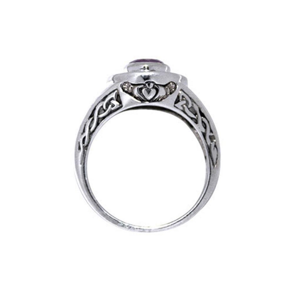 Celtic Claddagh Knotwork Ring TRI086