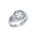 A traditional symbol of faith and spirituality ~ Celtic Cross Sterling Silver Ring TRI1316