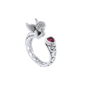 Sterling Silver Celtic Cupid Ring with Gemstone TRI1635