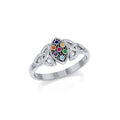 Celtic Trinity Knot Silver Ring With Chakra Gemstone TRI1733 Symbol Of Balance And Harmony Jewelry