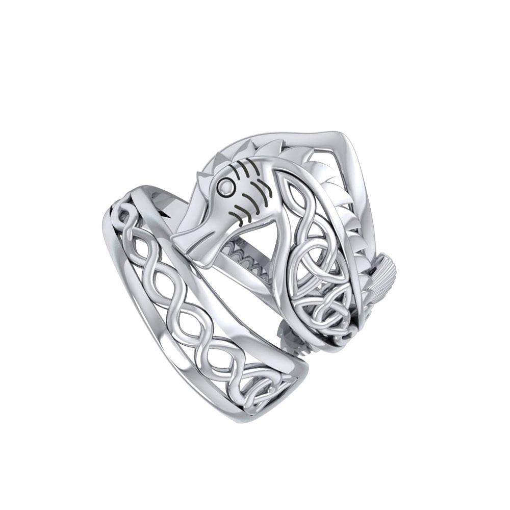 Celtic Knots Silver Seahorse Spoon Ring TRI1737