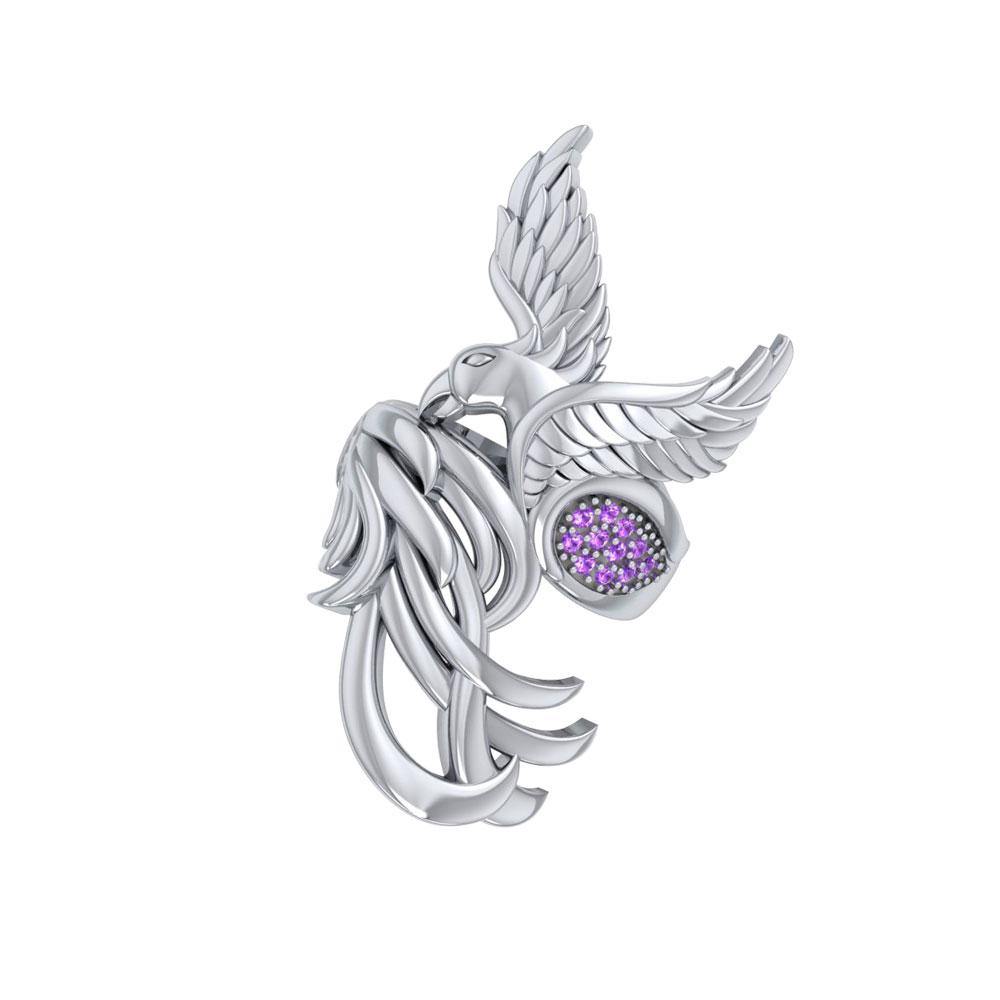 Alighting Breakthrough of the Mythical Phoenix Sterling Silver Ring With Gemstone Accents TRI1740