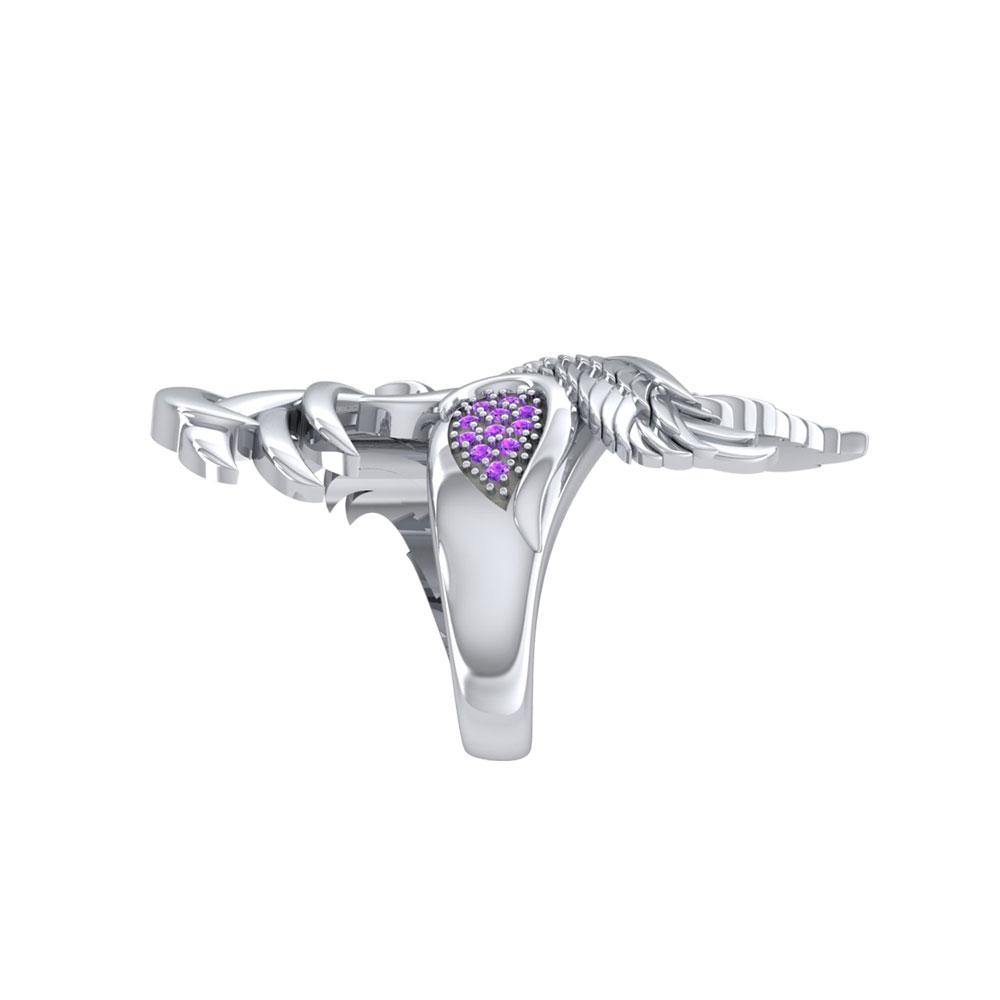 Alighting Breakthrough of the Mythical Phoenix Sterling Silver Ring With Gemstone Accents TRI1740