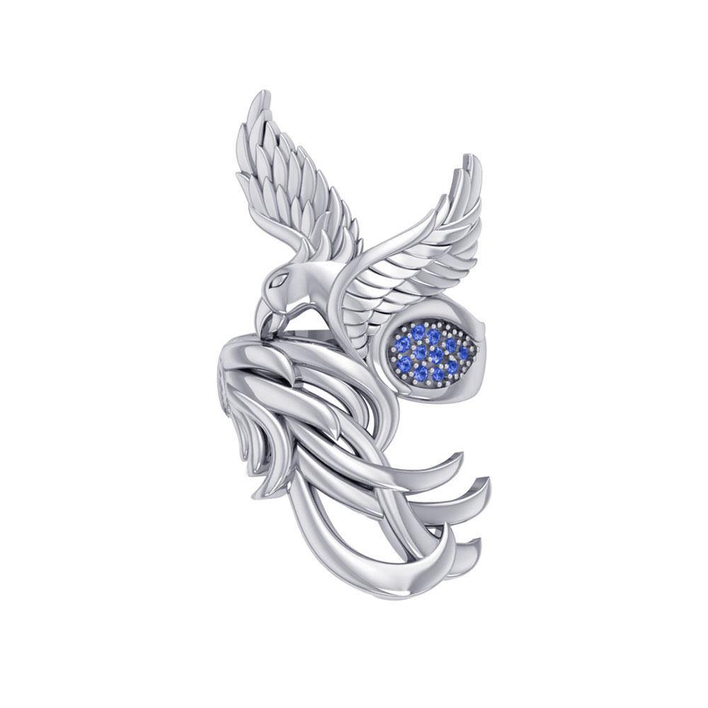 Alighting Breakthrough of the Mythical Phoenix Sterling Silver Ring With Gemstone Accents TRI1740