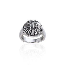 Celtic Cross of St. Brigid Sterling Silver Ring TRI241 | Ring | Wiccan Center