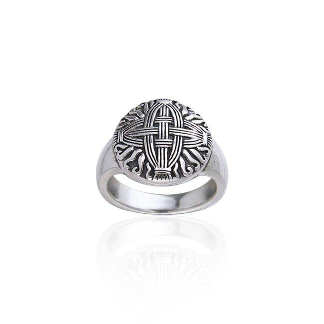 Celtic Cross of St. Brigid Sterling Silver Ring TRI241