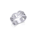 Silver Celtic Knot Hollow Band Ring TRI531