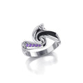 Endless and Modern Celtic Triskele Silver Gemstone Ring TRI636