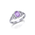 Celtic Triquetra Sterling Silver Ring With Gemstone TRI887