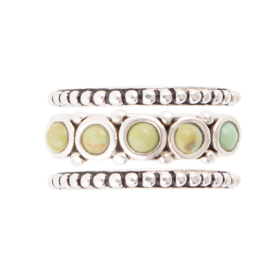 Triple Play Blue Turquoise and Sterling Silver Stack Ring | Rings | Wiccan Center