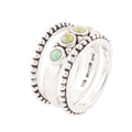 Triple Play Blue Turquoise and Sterling Silver Stack Ring | Rings | Wiccan Center